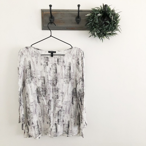 Eileen Fisher Tops - Eileen Fisher Gray Black Speckle Blouse XS